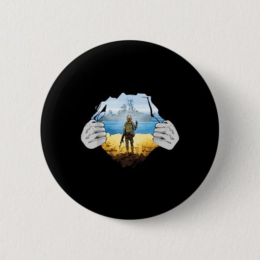 Ukraine-Briefmarke Flagge Pride Muttertag Button (Vorderseite)