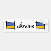 Ukraine-Bürsten-Flagge Autoaufkleber (Vorne)