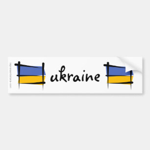 Ukraine-Bürsten-Flagge Autoaufkleber