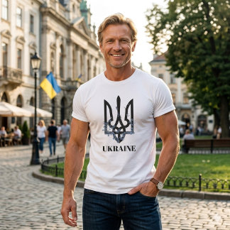UKRAINE. Coat of Arms. Tri-Blend Shirt