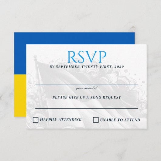 Ukraine Couple RSVP Karte (Vorne/Hinten)