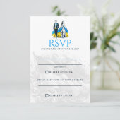 Ukraine Couple RSVP Karte (Stehend Vorderseite)