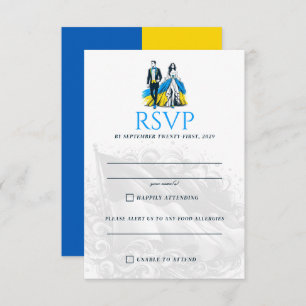 Ukraine Couple RSVP Karte