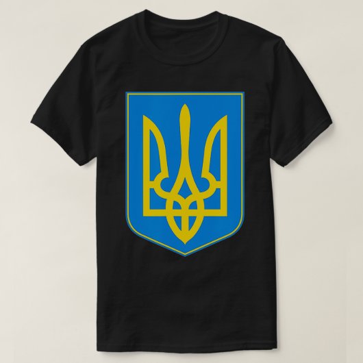 Ukraine Crest Symbol Support Blue Yellow T-Shirt (Design vorne)