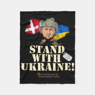 Ukraine Dänemark Flaggen Slogan Stand mit der Ukra Fleecedecke