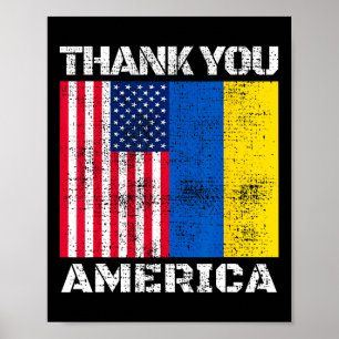 Ukraine Danke Amerika Amerikanische Unterstützung  Poster