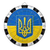Ukraine Dartboard & Ukrainische Flagge / Spielbret Dartscheibe (vorne)