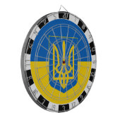 Ukraine Dartboard & Ukrainische Flagge / Spielbret Dartscheibe (Vorderseite Links)