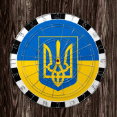 Ukraine Dartboard & Ukrainische Flagge / Spielbret Dartscheibe
