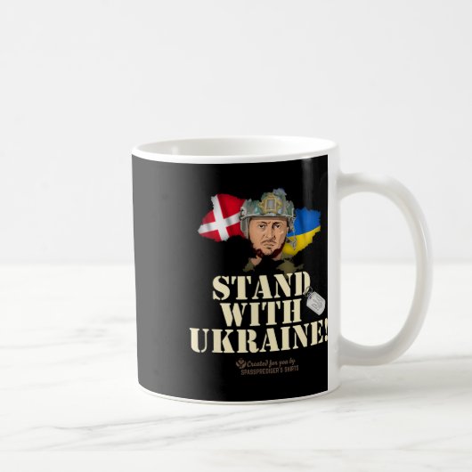 Ukraine Denmark Flags Slogan Stand With Ukraine  Kaffeetasse (Rechts)