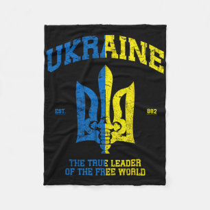 Ukraine Der Führer Der Freien Welt Vintage Ukrai Fleecedecke