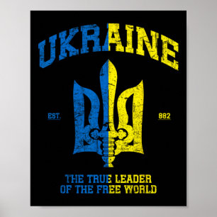 Ukraine Der Führer Der Freien Welt Vintage Ukrai Poster