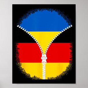 Ukraine Deutschland Flagge Ukrainisch Deutsche Rei Poster