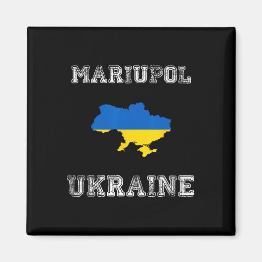 Ukraine Distressed Flag Mariupol Stolz Magnet (Vorne)