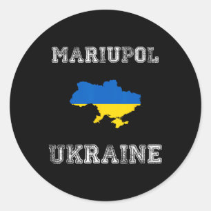 Ukraine Distressed Flag Mariupol Stolz Runder Aufkleber
