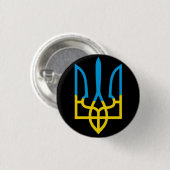 Ukraine Dreizack Button (Vorne & Hinten)