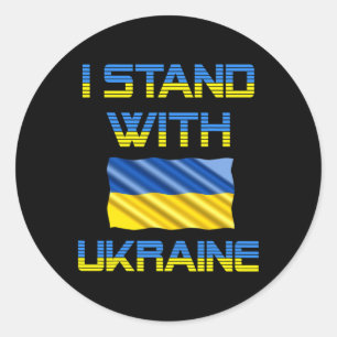 Ukraine Dreizack Ukraine-Flagge Ukrainische Flagge Runder Aufkleber