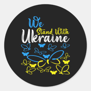 Ukraine Dreizack Ukraine-Flagge Ukrainische Flagge Runder Aufkleber