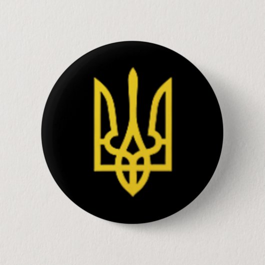 Ukraine-Dreizack - Ukrainisches Tryzub-Symbol Button (Vorderseite)