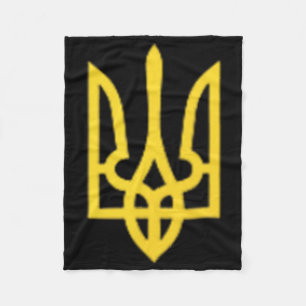 Ukraine-Dreizack - Ukrainisches Tryzub-Symbol Fleecedecke