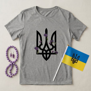UKRAINE. Dreizack. Ukrainisches Wappen. Tri-Blend Shirt