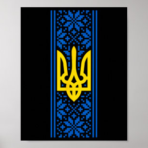 Ukraine Dreizack Vyshyvanka Kostüm Präsident Zelen Poster