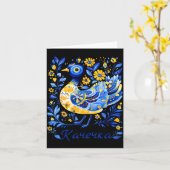 Ukraine Duck Retro Floral Ukrainian Flag Vyshyvank Karte (Gelbe Blume)