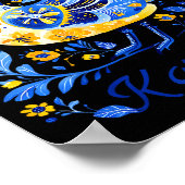 Ukraine Duck Retro Floral Ukrainian Flag Vyshyvank Poster (Ecke)