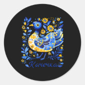 Ukraine Duck Retro Floral Ukrainian Flag Vyshyvank Runder Aufkleber (Vorderseite)