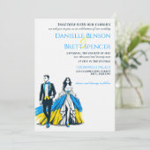 Ukraine - Eheschließung Einladung (Stehend Vorderseite)