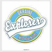 Ukraine Entdecker in Abenteuer Logo. Aufkleber (Blatt)