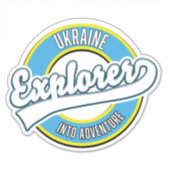 Ukraine Entdecker in Abenteuer Logo. Aufkleber (Vorderseite)