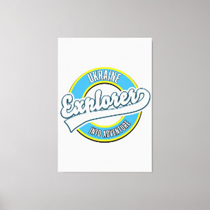Ukraine Entdecker in Abenteuer Logo. Leinwanddruck