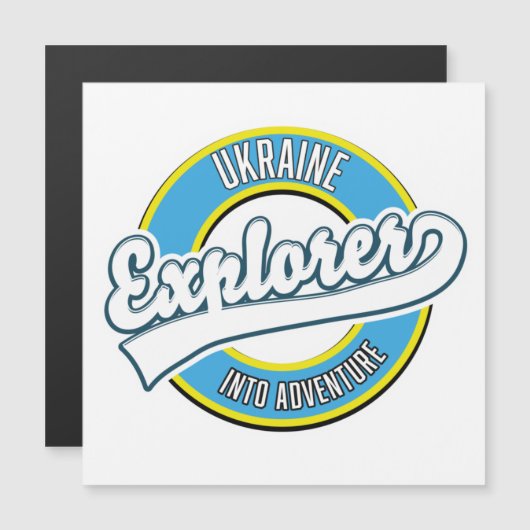 Ukraine Entdecker in Abenteuer Logo. Magnetkarte (Vorne/Hinten)