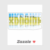 Ukraine-Etikett mit blauem Himmel und gelbem Feld Aufkleber (Blatt)