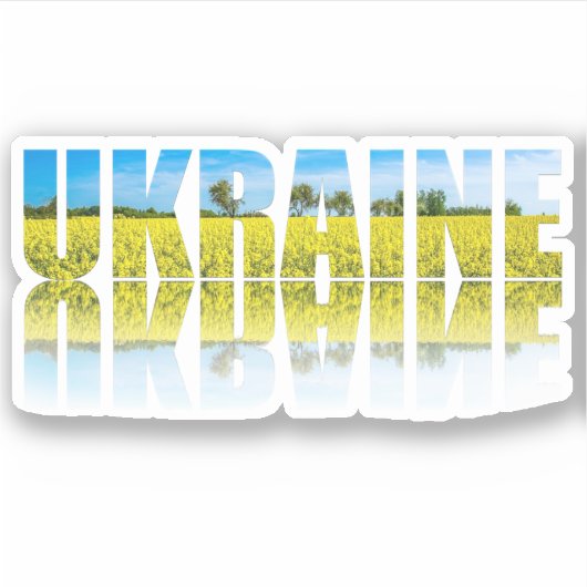 Ukraine-Etikett mit blauem Himmel und gelbem Feld Aufkleber (Vorderseite)