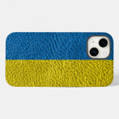 Ukraine-Fahne auf Leder Case-Mate iPhone Hülle (Rückseite (Horizontal))