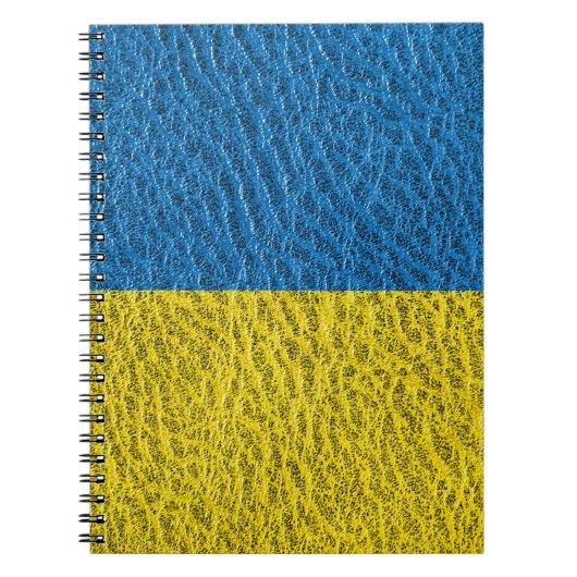 Ukraine-Fahne auf Leder Notizblock (Vorderseite)