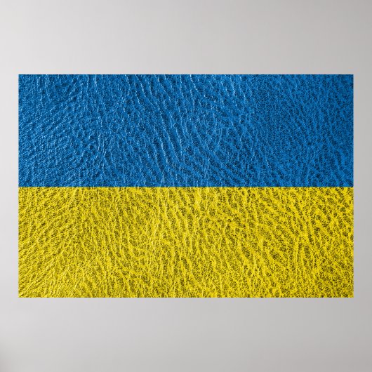 Ukraine-Fahne auf Leder Poster (Vorne)