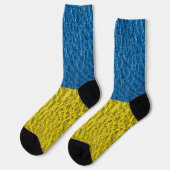 Ukraine-Fahne auf Leder Socken (Linkes Detail)