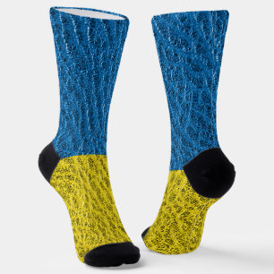 Ukraine-Fahne auf Leder Socken