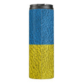 Ukraine-Fahne auf Leder Thermosbecher (Rückseite)