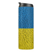 Ukraine-Fahne auf Leder Thermosbecher (Nach rechts gedreht)