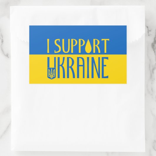 Ukraine-Fahne Gelbe blaue Unterlage Teardrop-Emble Rechteckiger Aufkleber (Tasche)