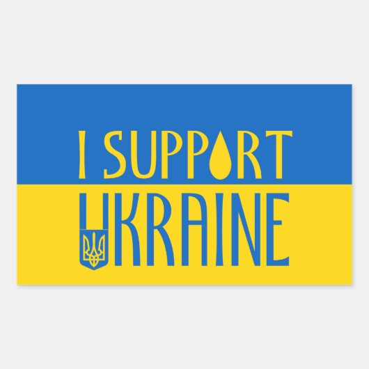 Ukraine-Fahne Gelbe blaue Unterlage Teardrop-Emble Rechteckiger Aufkleber (Vorderseite)