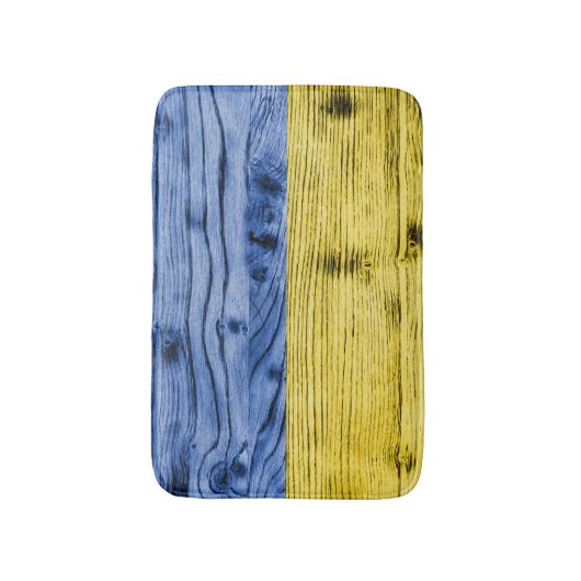 Ukraine-Fahne gelbe Holzstruktur Badematte (Vorderseite Vertikal)