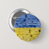 Ukraine-Fahne gelbe Holzstruktur Button (Vorne & Hinten)