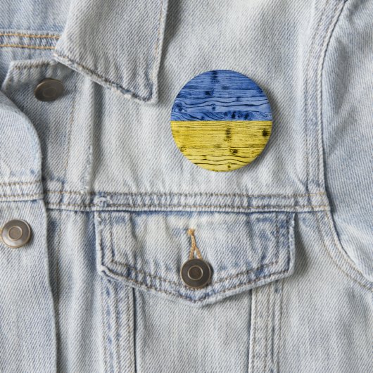 Ukraine-Fahne gelbe Holzstruktur Button (Beispiel)