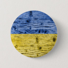 Ukraine-Fahne gelbe Holzstruktur Button