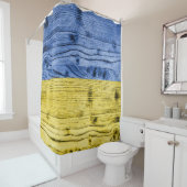 Ukraine-Fahne gelbe Holzstruktur Duschvorhang (Beispiel)